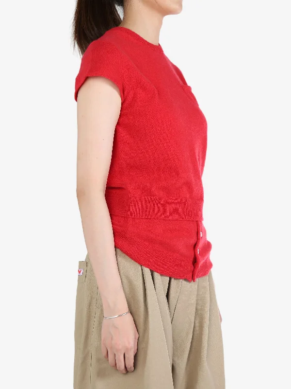 MERYLL ROGGE Women W/ Cap Sleeve Crew-Neck  Sweater