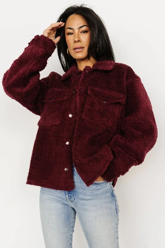 Midtown Sherpa Jacket | Burgundy