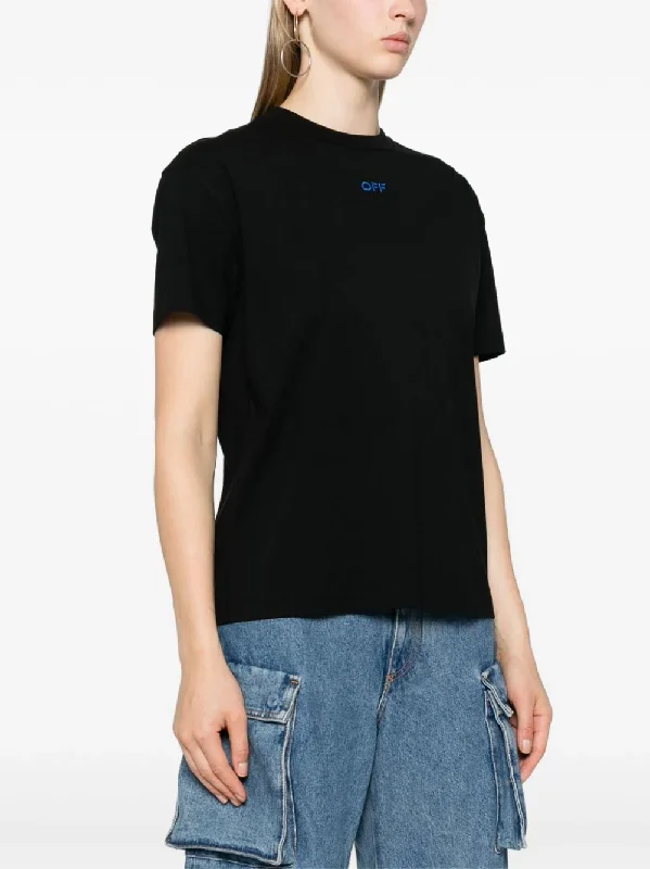 OFF-WHITE Women Embr Pinkflower Arrow Reg Tee