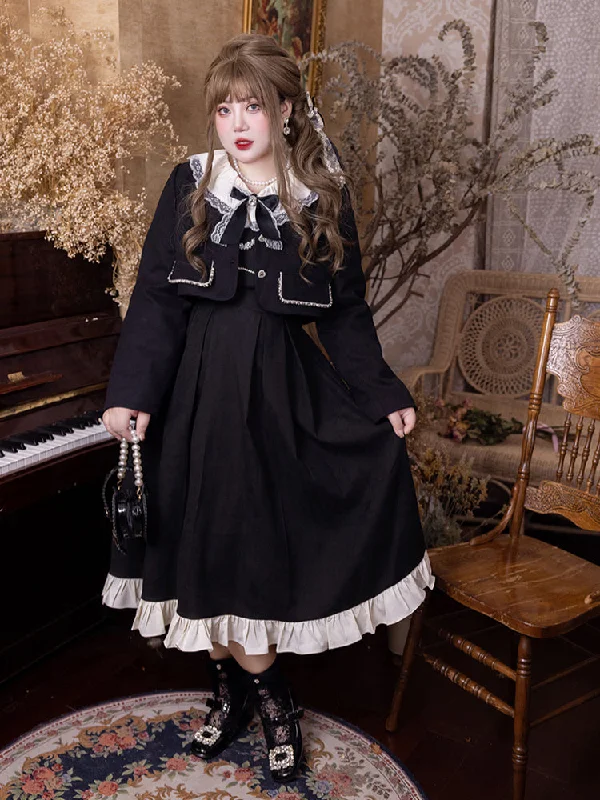 (Buy for me) Yingtang~Plus Size Lolita French Retro Dress Set