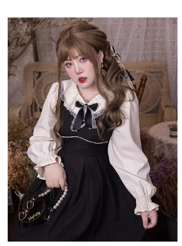 (Buy for me) Yingtang~Plus Size Lolita French Retro Dress Set