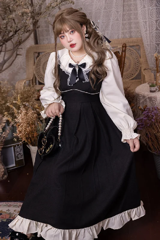 (Buy for me) Yingtang~Plus Size Lolita French Retro Dress Set