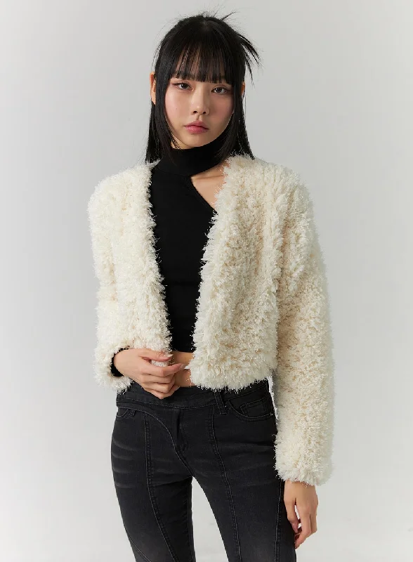 Plush Collarless Jacket CD308