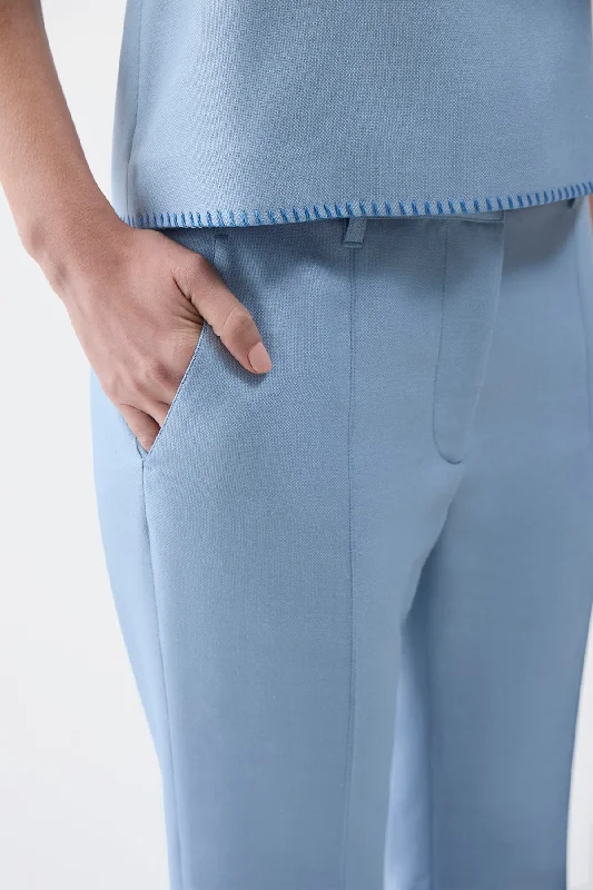 Rhein Pant in Stone Blue Silk Virgin Wool