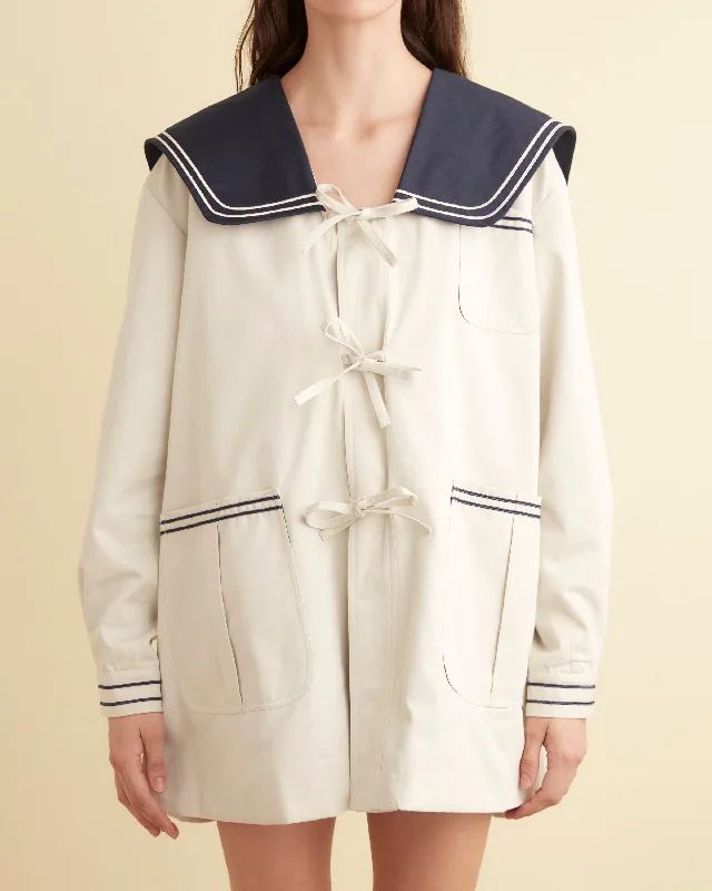 Sailor Coat - Cream/Navy