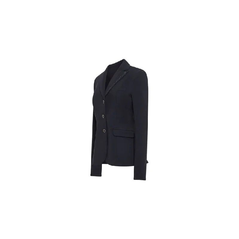 Samshield Ladies Louisa Crystal Flower Competition Jacket Navy/Tone