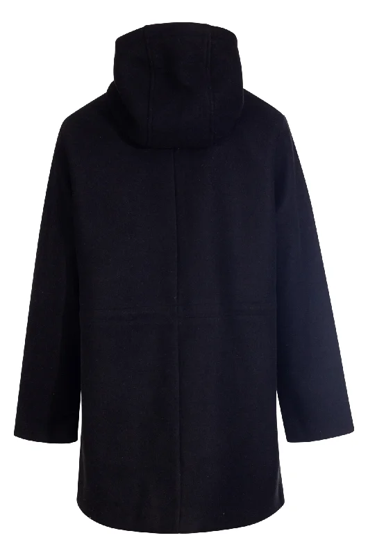 Short Coat with zip front & hood | Black | 8024ZZ