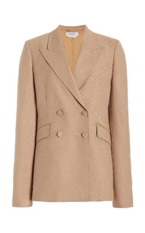 Stephanie Blazer in Camel Virgin Wool Twill