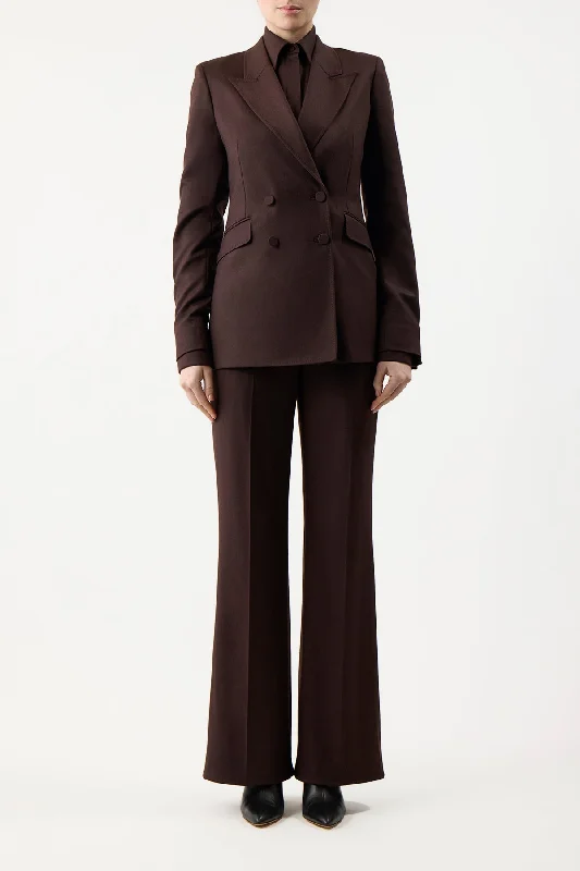 Stephanie Blazer in Chocolate Superfine Wool