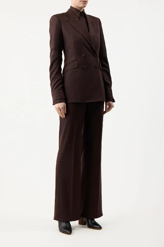 Stephanie Blazer in Chocolate Superfine Wool