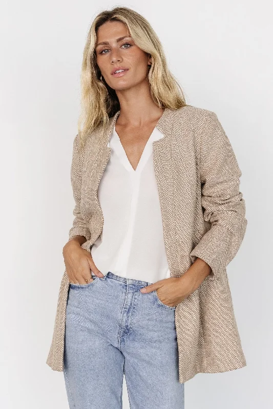 Stratford Open Front Blazer | Natural