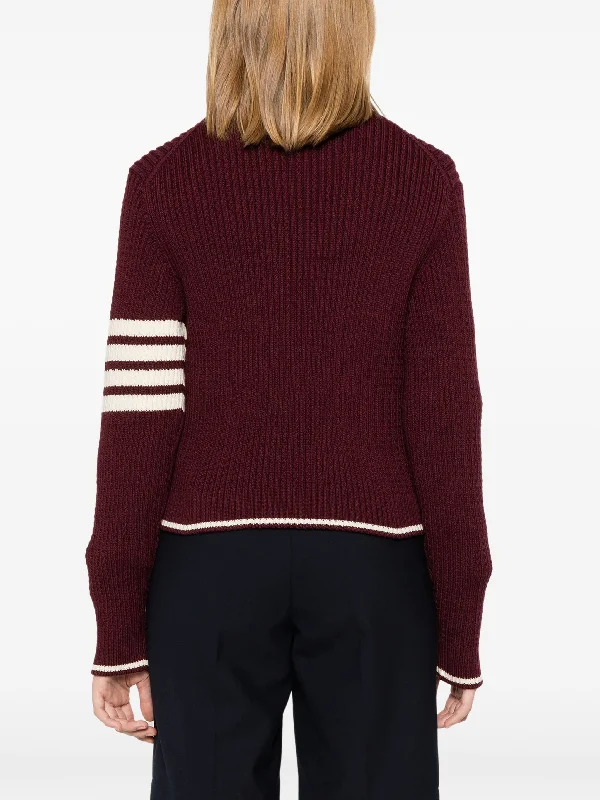 THOM BROWNE Women Baby Cable Cropped Crew Neck Pullover