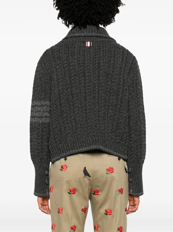 THOM BROWNE Women Chunky Links Stitch Polo Cardigan Jacket