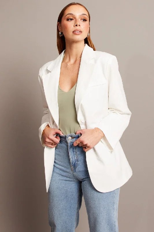 White Oversized Blazer Long Sleeve