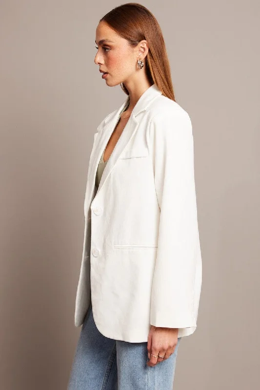 White Oversized Blazer Long Sleeve