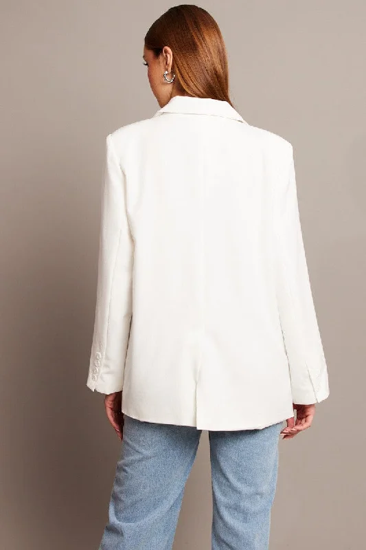 White Oversized Blazer Long Sleeve