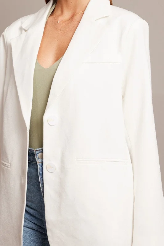 White Oversized Blazer Long Sleeve