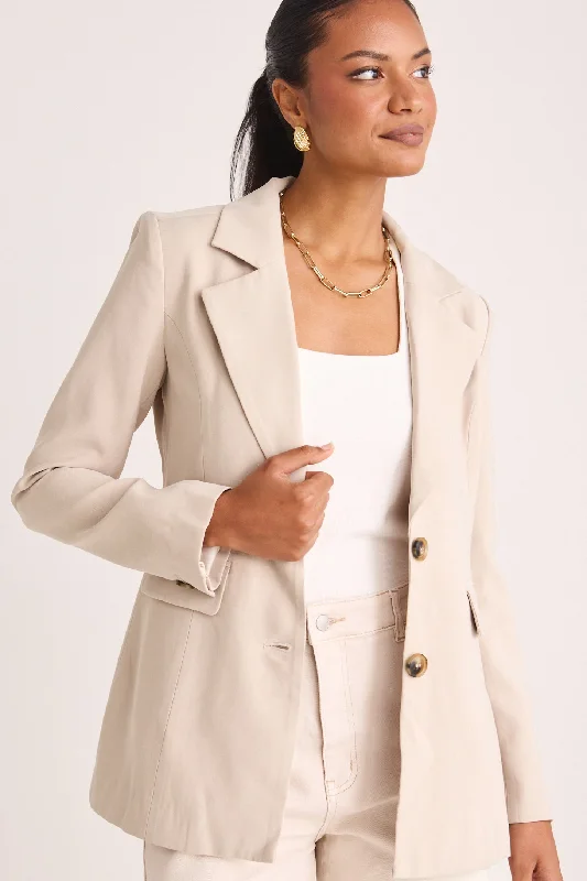 Zest Pumice Soft Touch Cinched Waist Blazer