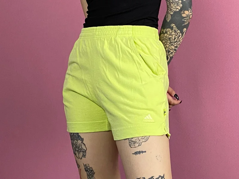 90s Adidas Vintage Women's Sweat Shorts - M Green Cotton