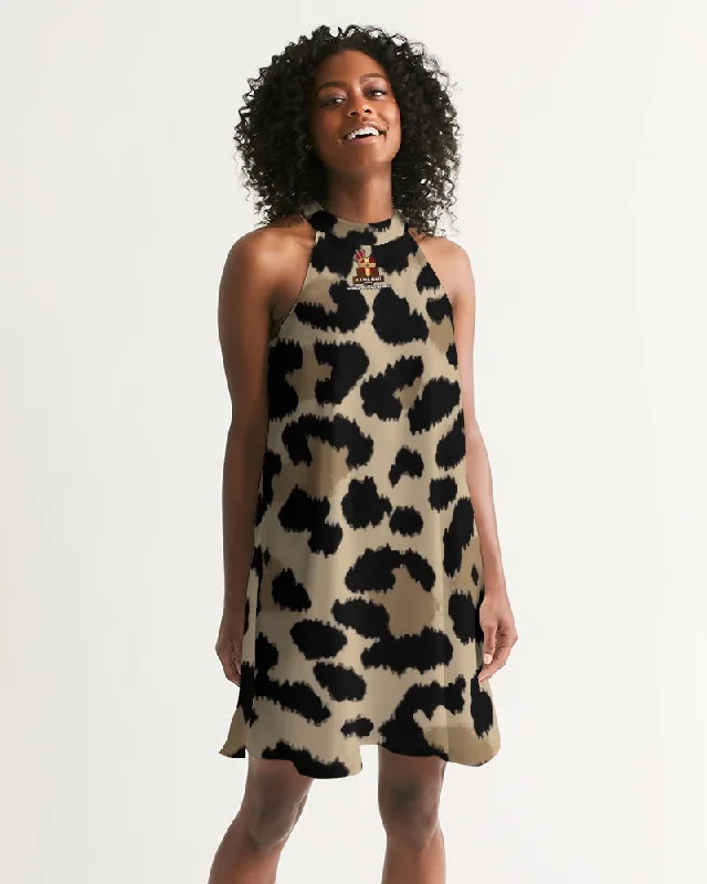 AKH Leopard Women's Halter Dress