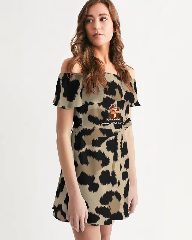 AKH Leopard Women's Off-Shoulder Dress