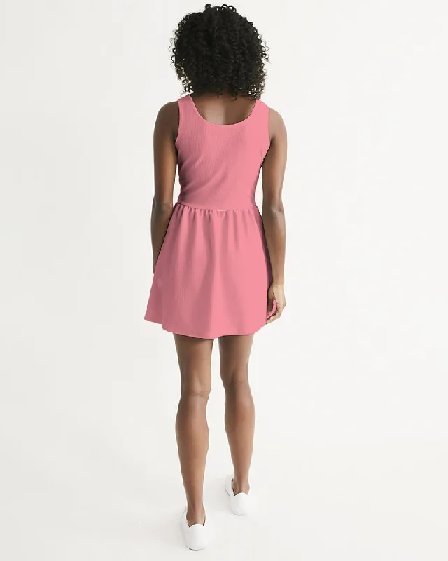 AKH Pink Women's Scoop Neck Skater Dress