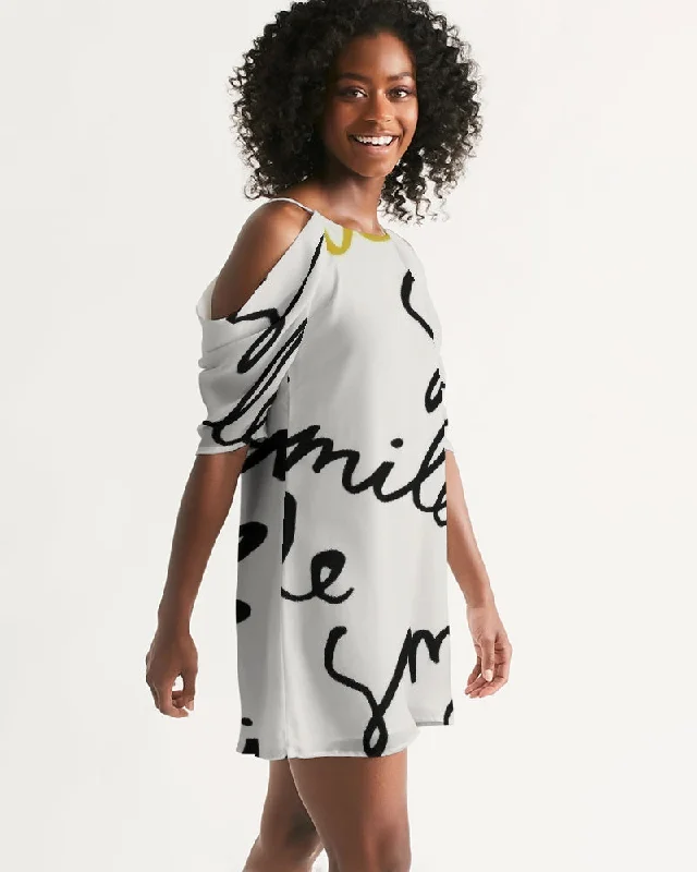 AKH Smile Women's Open Shoulder A-Line Dress