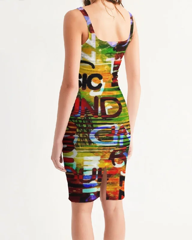 AKH Sounds of Music Women's Midi Bodycon Dress