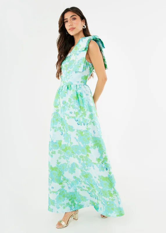 Caroline Gown Green Abstract Brocade