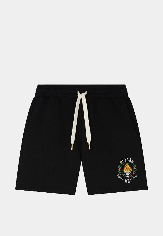 Casablanca Loopback Casa Way Embroidered Sweatshort Black