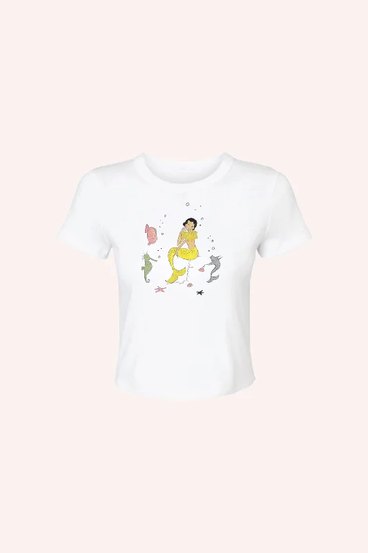 Mermaid Baby Tee White