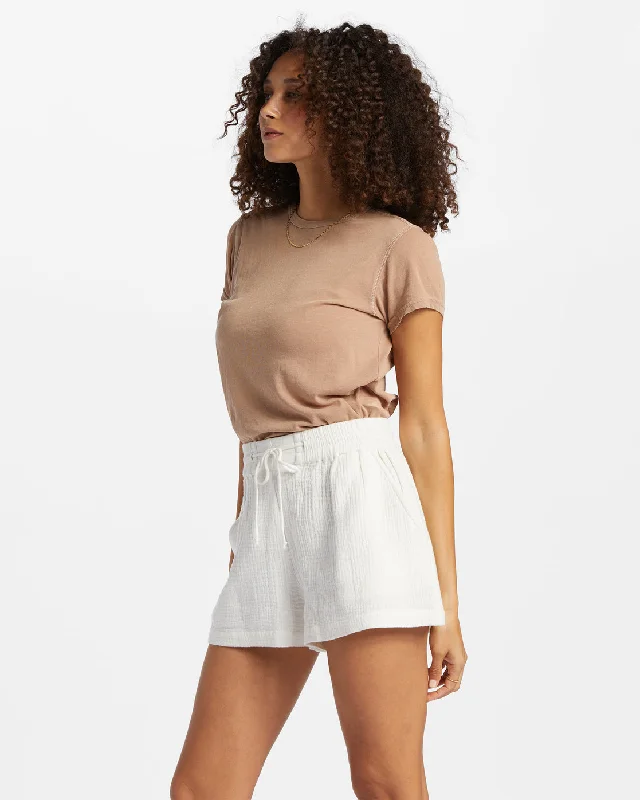 Day Tripper Elastic Shorts - Salt Crystal