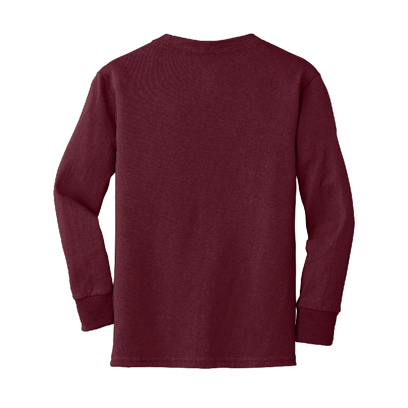 DCFC Friendly Stout Long Sleeve Youth Tee- Maroon