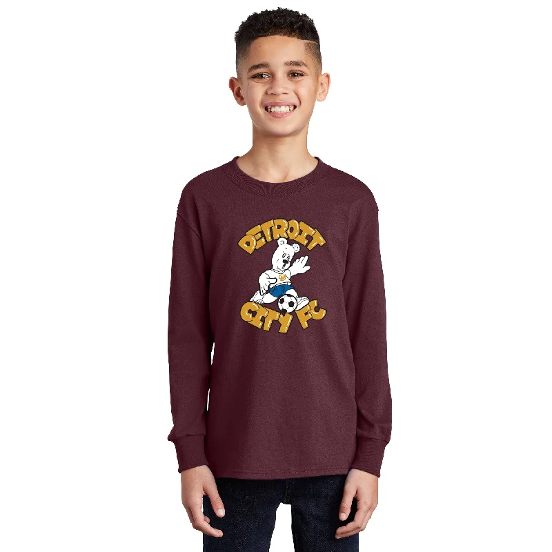 DCFC Friendly Stout Long Sleeve Youth Tee- Maroon