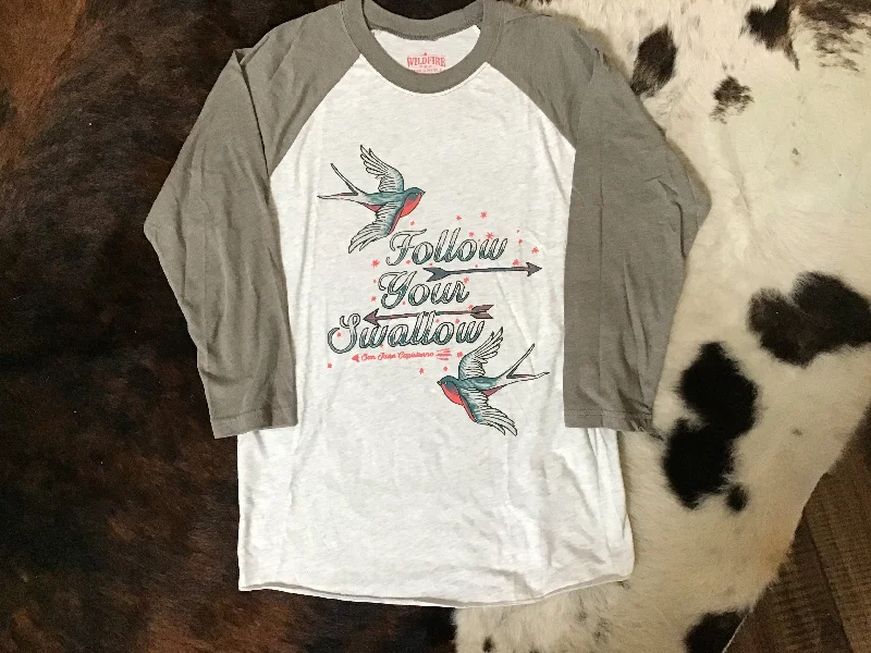 Follow Your Swallow Baseball Tee Shirt