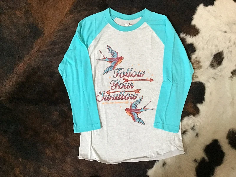 Follow Your Swallow Baseball Tee Shirt