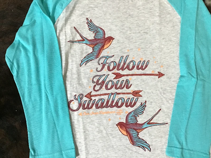 Follow Your Swallow Baseball Tee Shirt