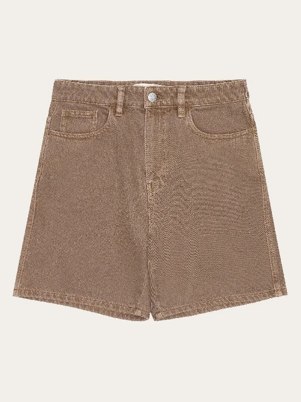 GALE straight mid-rise twill 5-pocket shorts - GOTS/Vegan - Tiramisu