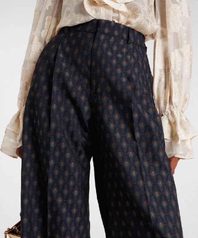 High-rise wide-leg pants