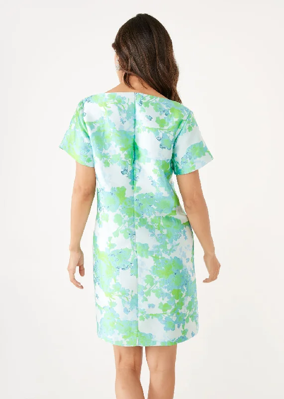 Lulu Dress Green Abstract Brocade