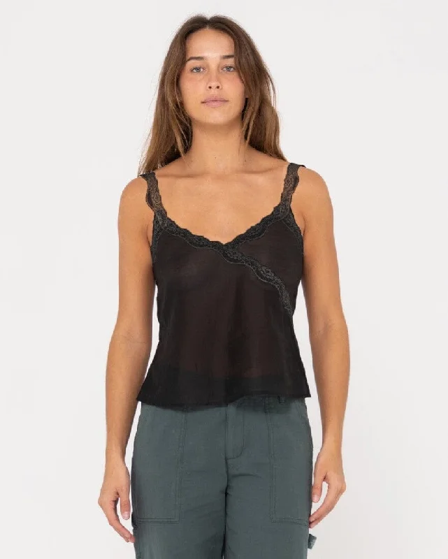 Rusty Maison Sheer Lace Cami Top