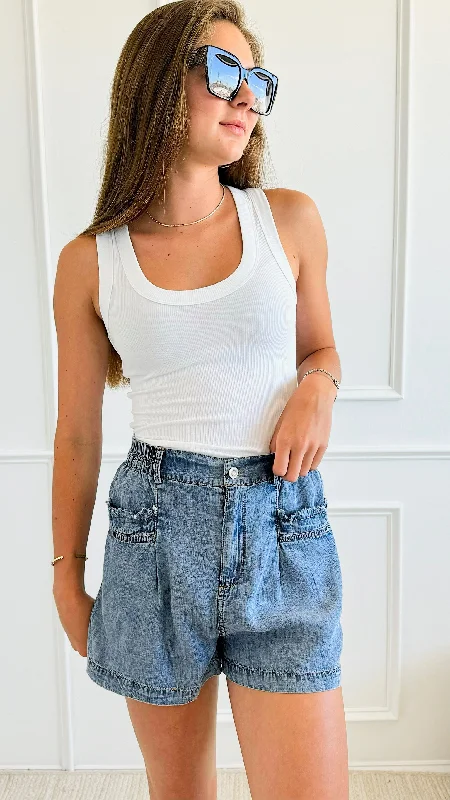 Stone Washed Shorts