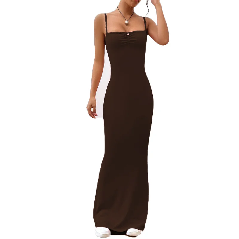 Spaghetti Straps Bodycon Maxi Dress