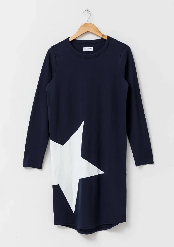 STELLA + GEMMA - Jolie L/S dress - Navy star! 14