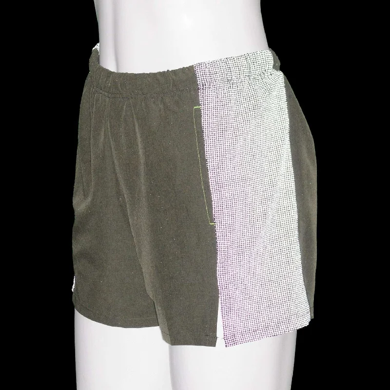 Women's Reflective Endeavor 3"" Running Short in Olive Heather/Graphite