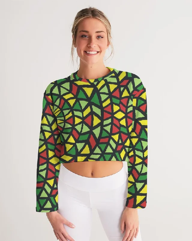 AKH African Symmetry Art Women's Cropped Sweatshirt