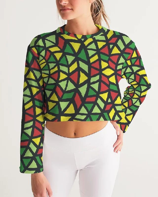 AKH African Symmetry Art Women's Cropped Sweatshirt