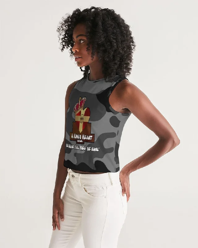 AKH Black Camouflage Women's Cropped Tank