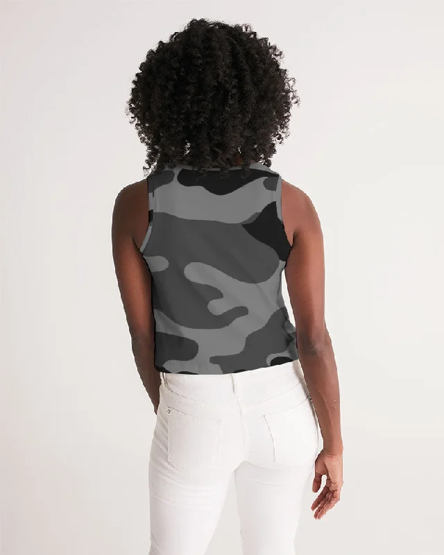 AKH Black Camouflage Women's Cropped Tank