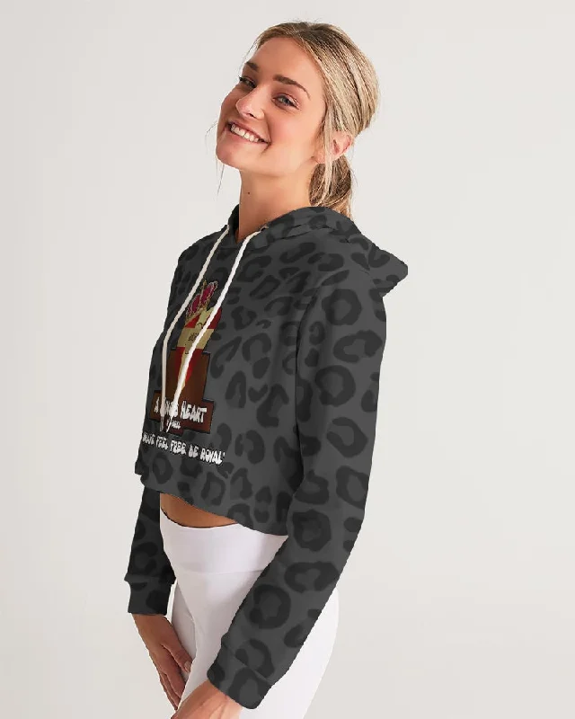 AKH Black Leopard Women's Cropped Hoodie